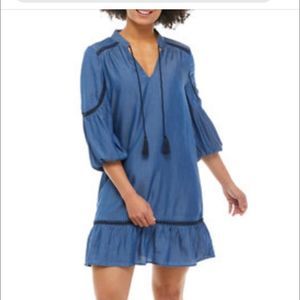 Crown & Ivy 3/4  Sleeve Peasant Tiered Swing Dress